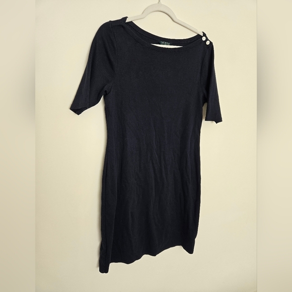Lauren Ralph Lauren Navy Blue 100% cotton boat neck dress | size XL - Picture 5 of 5